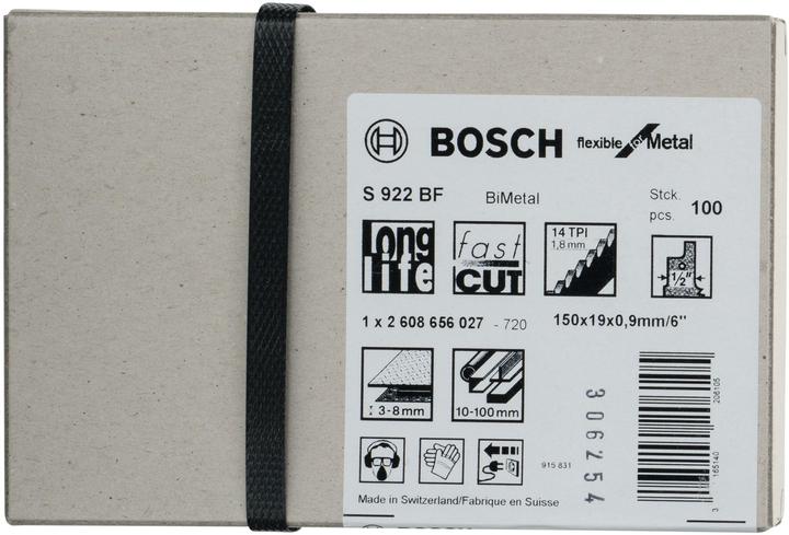 Actual product image Bosch Professional Zubehör Reciprocating saw blade S 922 BF, Flexible for Metal, 100-pack