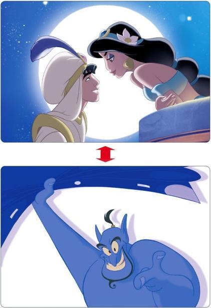 Produktbild Disney Jasmin & Aladdin, Genie Postkarte Lenticular