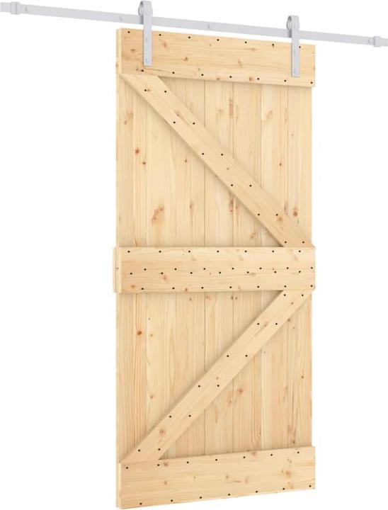 Produktbild VidaXL Schiebetür mit Beschlag 100x210 cm Massivholz Kiefer