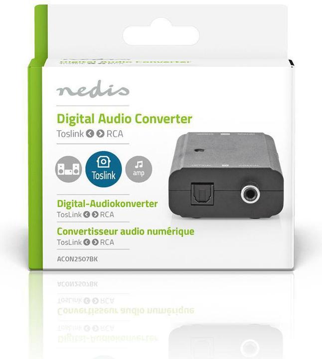 Actual product image Nedis Digital Audio Converter 2-way connections - Input: 1x S / PDIF (RCA) jack / 1x TosLink jack (0.05 m, Optical)
