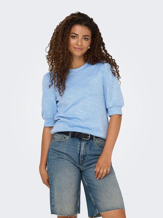 Image du produit Only Coupe normale Col rond Manches smockées Haut de manches bouffantes (XS)