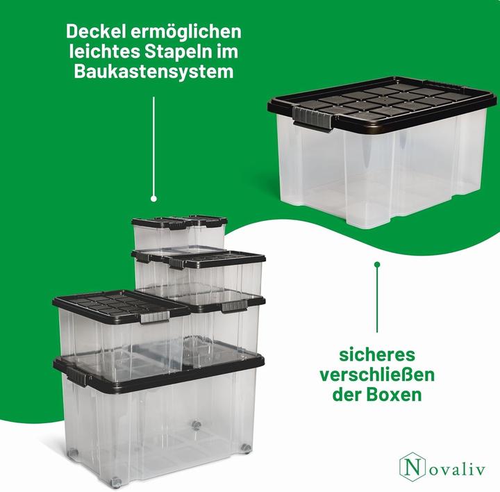 Produktbild Novaliv 3x Ersatzdeckel 15 Liter mit Clipverschluss 41x29 cm Antrazit (41 x 29 cm, 15 l)