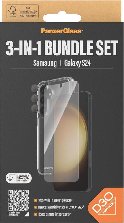 Actual product image PanzerGlass Bundle Ultra Wide FIt Glass + Case + Lens (1 Piece, Samsung Galaxy S24)
