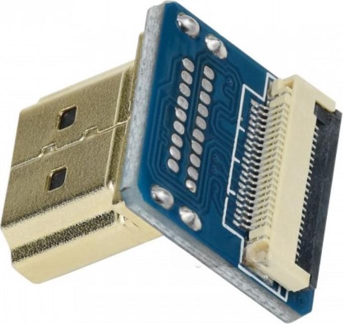 Actual product image WaveShare HDMI Male Connector Vertical 90° Angled (0.02 m, HDMI)