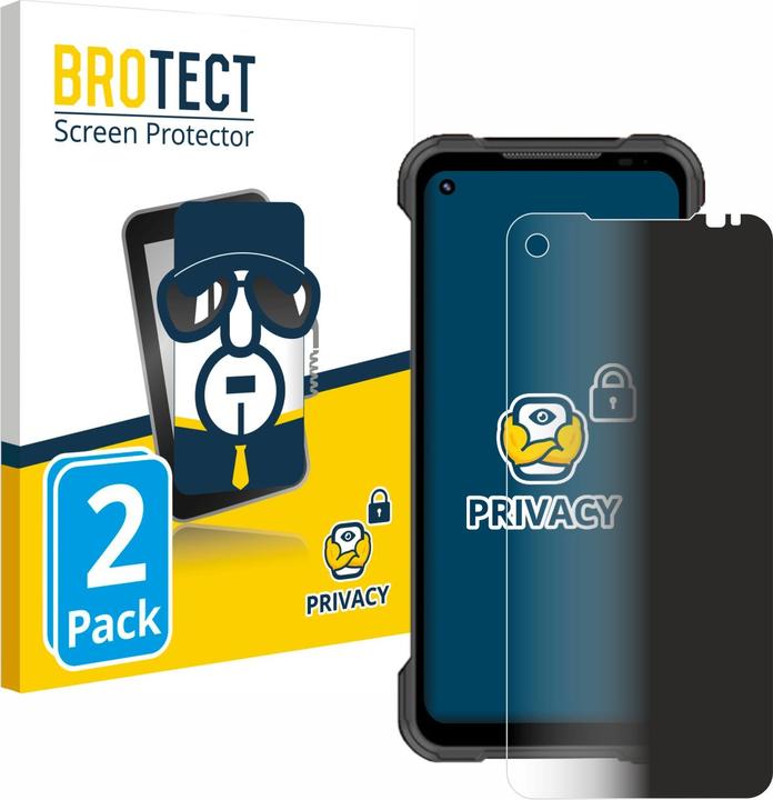 Productafbeelding BROTECT Anti-spionnetje privacyfolie Beschermfolie tegen blauw licht (2 Stuk, Doogee S97 Pro)