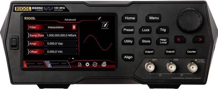 Actual product image Rigol DG992 Function generator mains-powered 100MHz (max) 2-channel arbitrary, triangle, pulse, rectangle