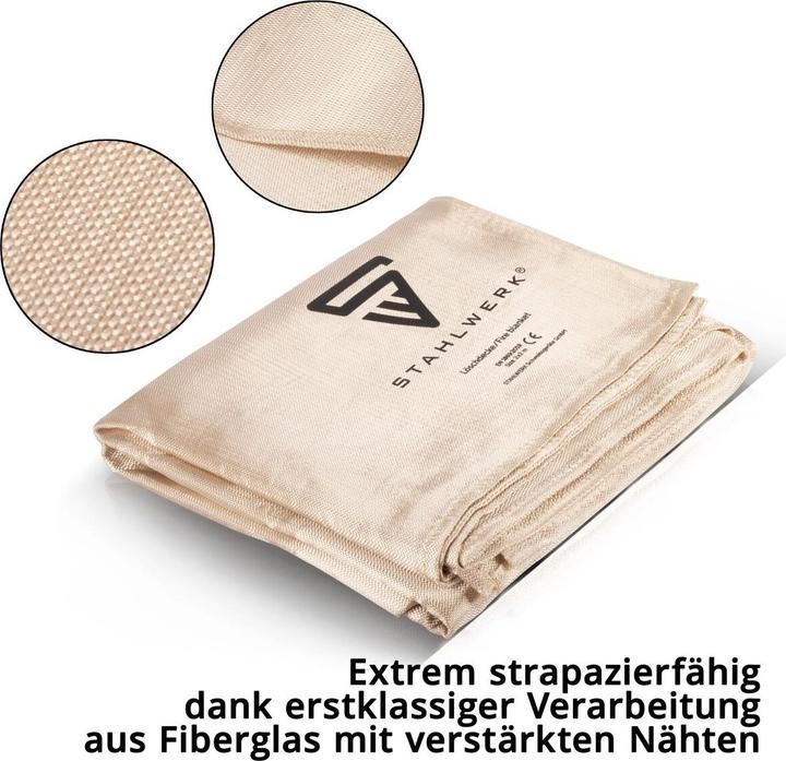 Image du produit Stahlwerk Couverture incendie 200 x 200 cm en fibre de verre DIN EN 1869:2019
