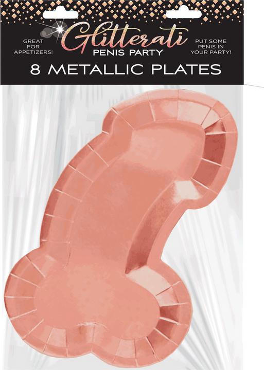 Produktbild Little Genie Productions Glitterati Penis - 8 Plates - Rose Gold