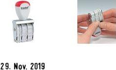 Produktbild Trodat Datumsstempel Classic 1000 Abmessung der Stempelfläche: 20 x 3 mm ( Ausführung der Drucktexte: Mo...