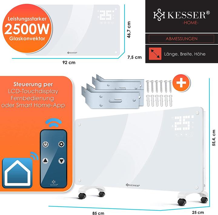 Produktbild Kesser Glaskonvektor, 2500W