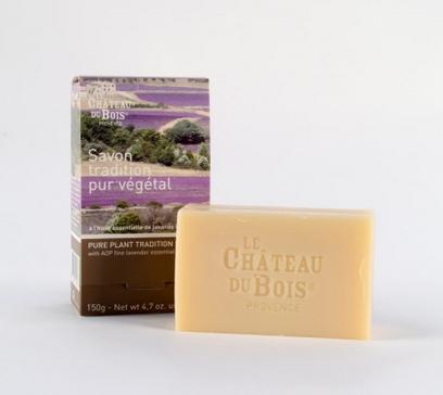 Produktbild Le Château du Bois Traditionelle rein pflanzliche Seife mit ätherischem Lavendelöl 150g (Flüssigseife)