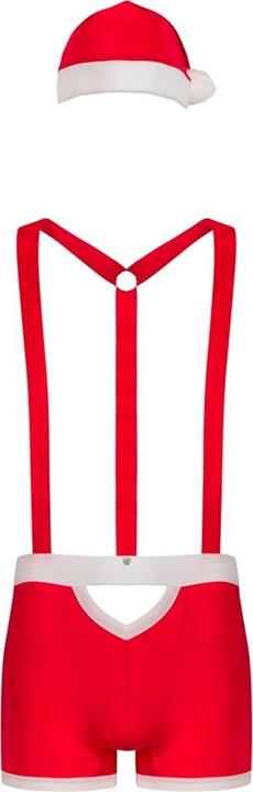 Actual product image Obsessive Mister Claus boxer shorts with braces and cap (3XL)