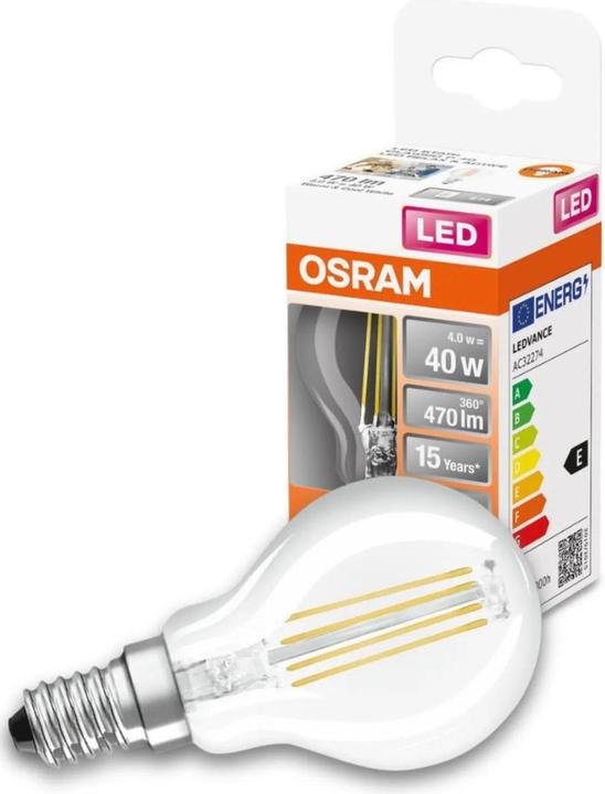 Actual product image Osram LEDSCLP40 ACT/REL 827/840FILE14 4X1OSRAM (E14, 4 W, 470 lm, 4 x, E)