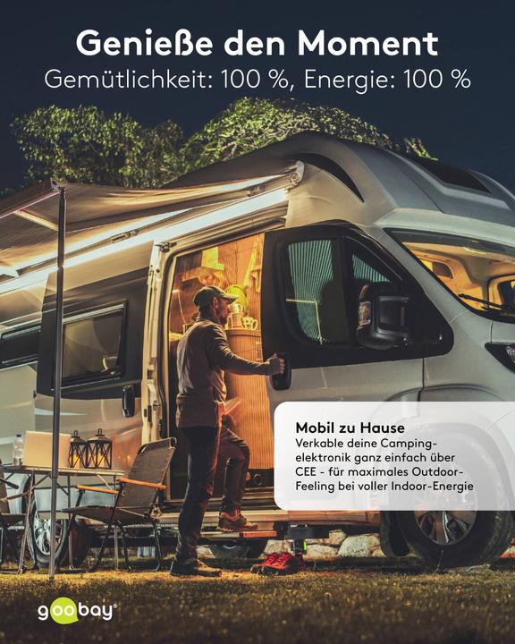 Produktbild Goobay CEE-Adapter, CEE-Stecker auf 2x CEE-Kupplung (CEE 7/3, CEE)
