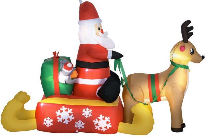 Produktbild Swisshandel24 Aufblasbar Weihnachtsdeko 1,22 m Weihnachtsmann mit LED-Beleuchtung Gartendeko