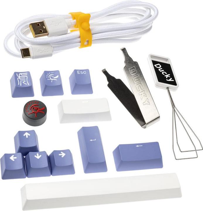 Produktbild Ducky One 3 Classic Pure White Gaming Tastatur, RGB LED - MX-Black (US) (US, Kabelgebunden)