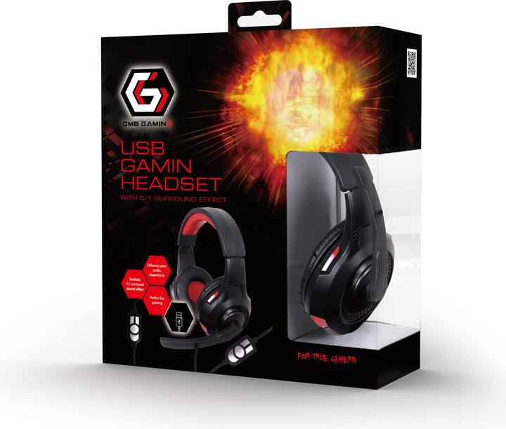 Produktbild Gembird GHS-U-5.1-01 Kopfhörer & Headset Kopfband Schwarz (Kabelgebunden)