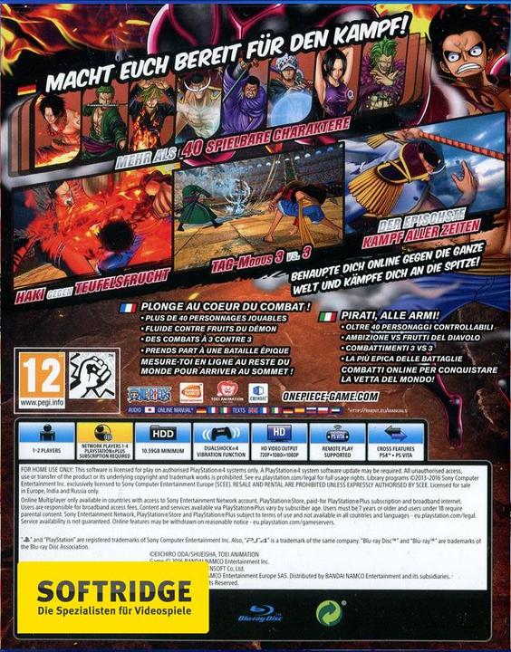 Produktbild Bandai Namco One Piece: Burning Blood (PS4, Multilingual)