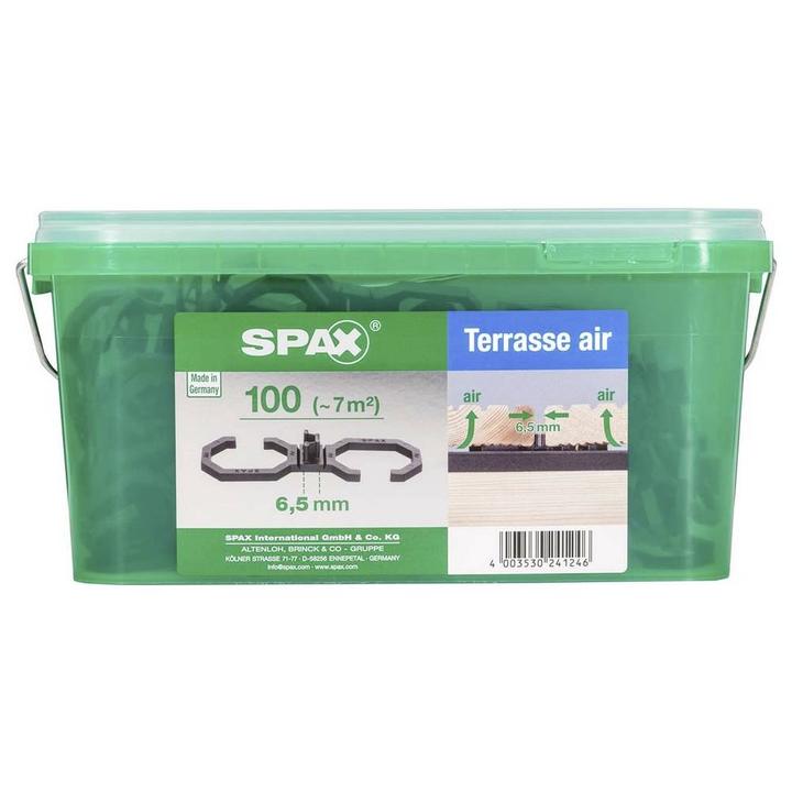 Image du produit Spax Terasse Air Espaceur 6,5mm Ventilation pour planches de bois Terasse L en coffret à anse 100