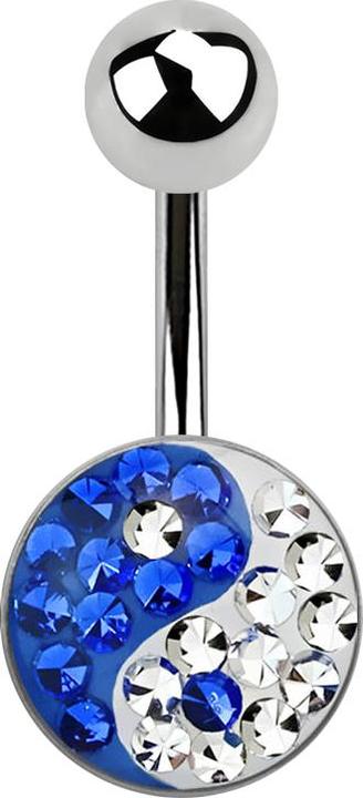 Produktbild Star Piercing Banane silber mit Yin Yang blau (ohne Messing, Chirurgenstahl 316L)