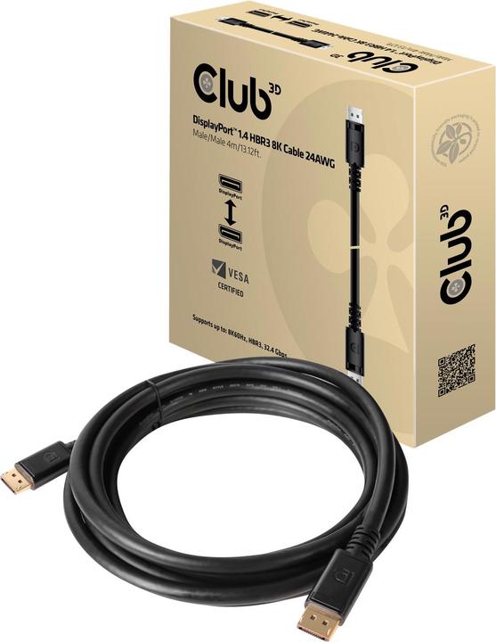 Immagine prodotto Club 3D Cavo DisplayPort 1.4 HBR3 8K M/M /13.12ft (4 m, DisplayPort)
