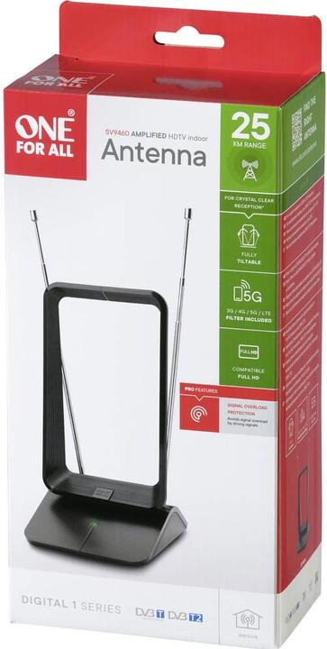 Actual product image One for All DVB-T Signal Overload Protect. Antenna SV9460 (Monopole antenna, 15 dB, DVB-T / -T2)