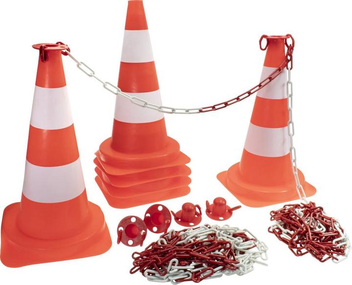 Actual product image Dönges Traffic cone set, day-glowing, 500 mm
