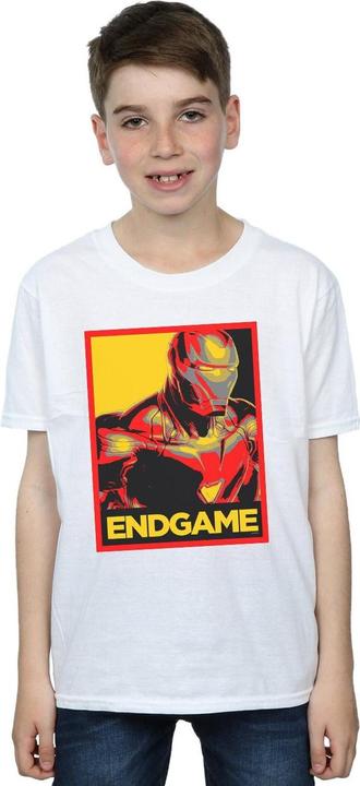 Actual product image Boys Avengers Endgame Iron Man Poster T-Shirt (152, 158)