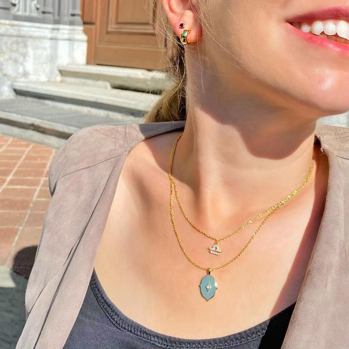 Image du produit Candy Collier signe astrologique de la Balance, argent sterling 925, plaqué or (Argent sterling 925, Plaqué or 18k, 42 - 45 cm)