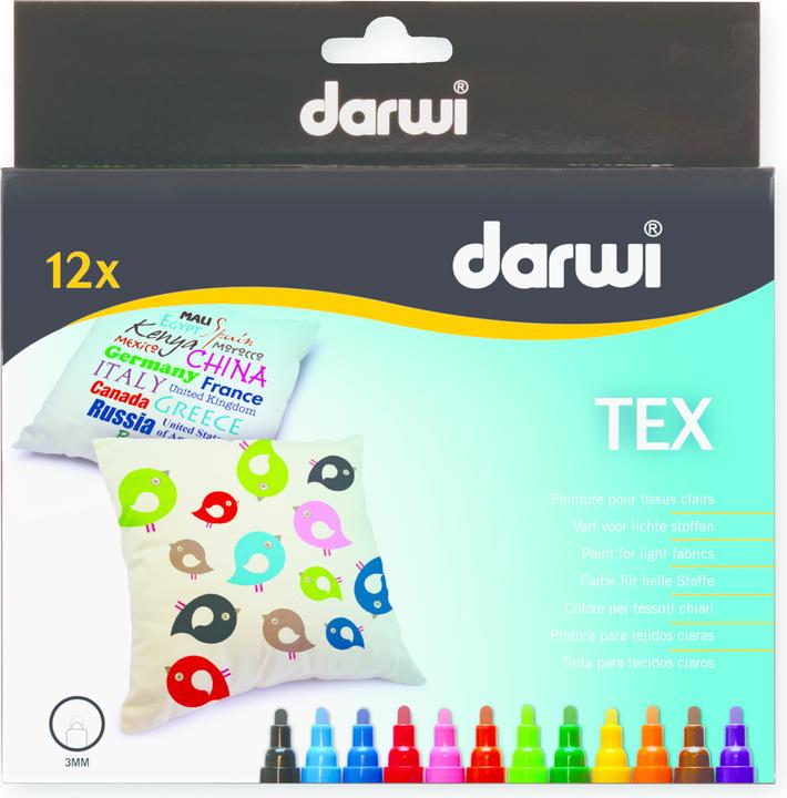 Actual product image Darwi TEX textiel marker 3mm thick point 12pcs (3 mm, 12 x)