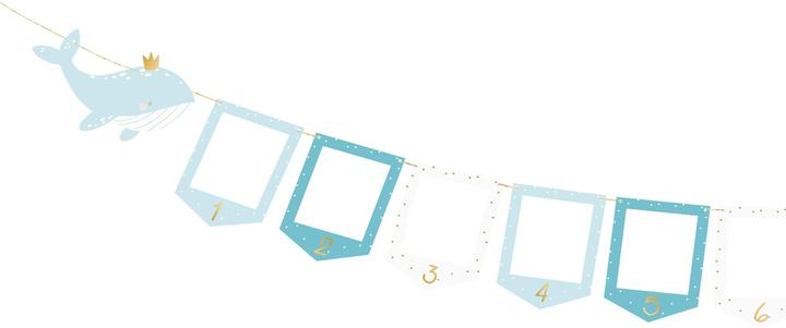 Actual product image Partydeco Guirlande - Cadre photos bleu