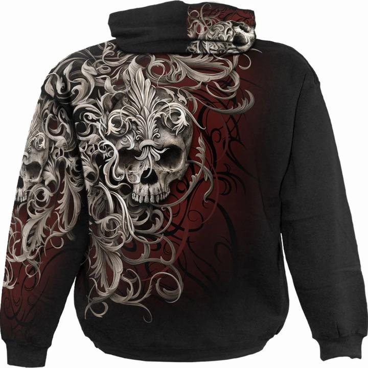 Actual product image Spiral Unisex Adult Skull Shoulder Wrap Hoodie (M)
