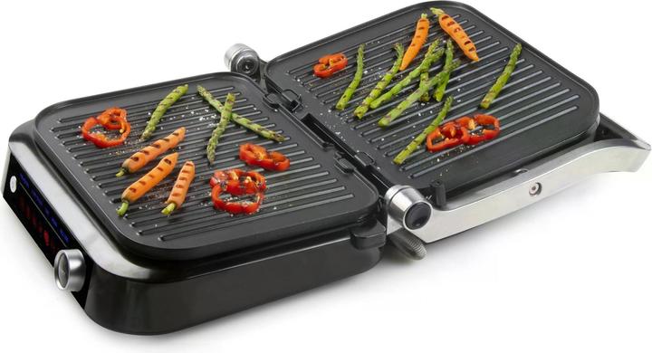 Immagine prodotto Domo Genius Grill elettrico a contatto Rivestimento antiaderente, con display Acciaio inox, nero (Spina UE)