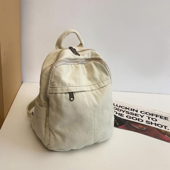 Image du produit Only-Bags.Store Sac à dos décontracté, adapté aux lycéens et aux étudiants, sac à dos en toile de couleur unie