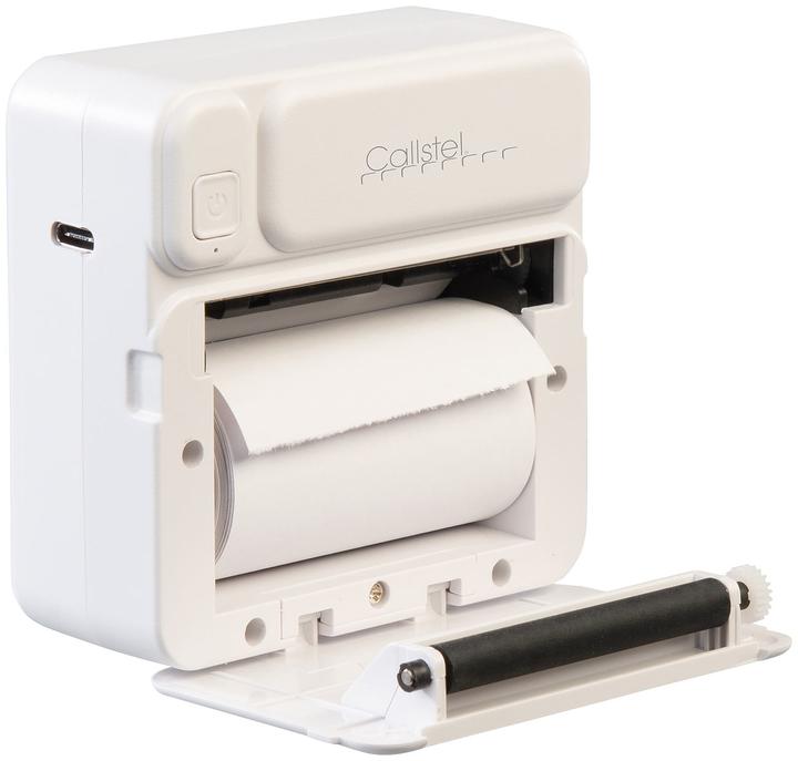 Actual product image Callstel Mobile rechargeable mini photo/label thermal printer, app, 200 dpi, BT 5.1 (Black and white)