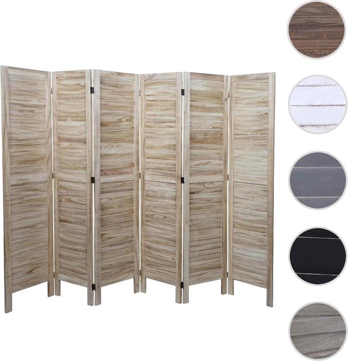 Image du produit Mendler Paravent HWC-G30, Cloison de séparation visuelle, Shabby-Look 170x240cm - marron clair