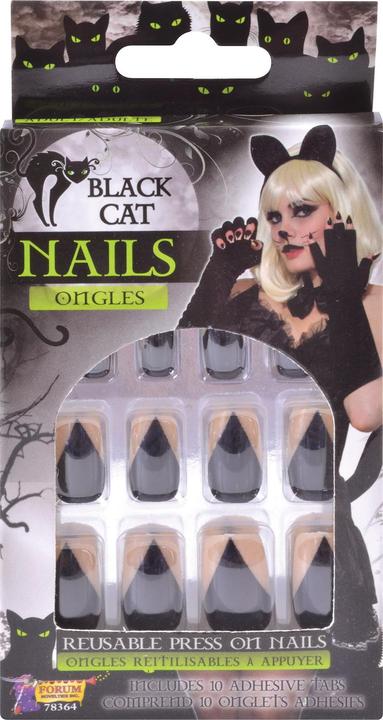 Bristol Novelty Faux ongles Chat noir 10erPack