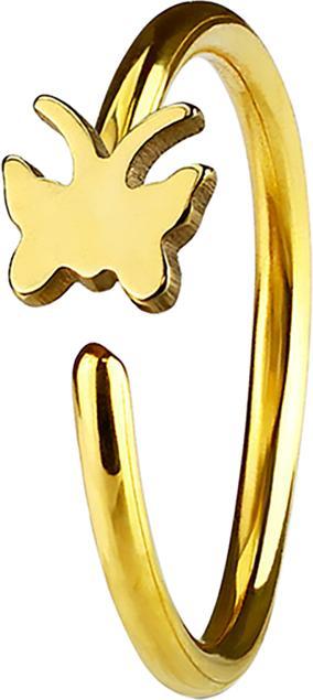 Image du produit Star Piercing Micro piercing anneau avec papillon doré (Acier chirurgical 316L)