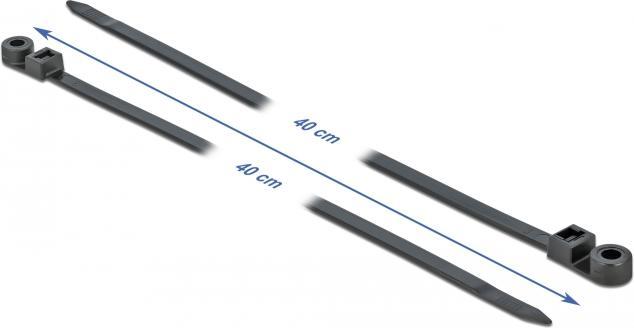 Image du produit Delock Cable tie avec oeillet de fixation (Serre-câbles en plastique, 400 mm, 10 pcs)