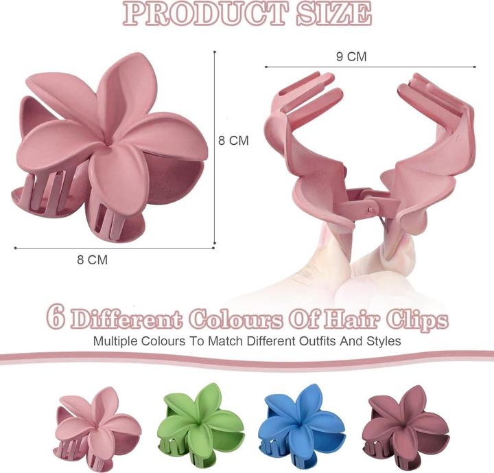 Produktbild ASMI 4 Stück Haarkrallen, Haarklammern Blumen (4 Stk.)