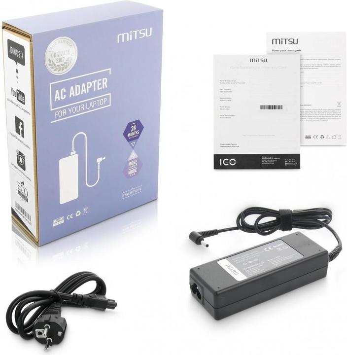 Image du produit Mitsu chargeur de notebook 19.5v 4.62a 4.0x1.7 - dell (90 W)