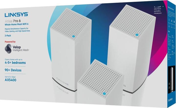 Actual product image Linksys Atlas Pro 6 Dual Band Mesh WiFi 6 System 3pcs