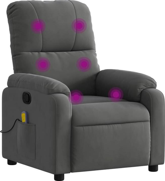 Immagine prodotto VidaXL Sedia da massaggio in tessuto microfibra grigio scuro, colore