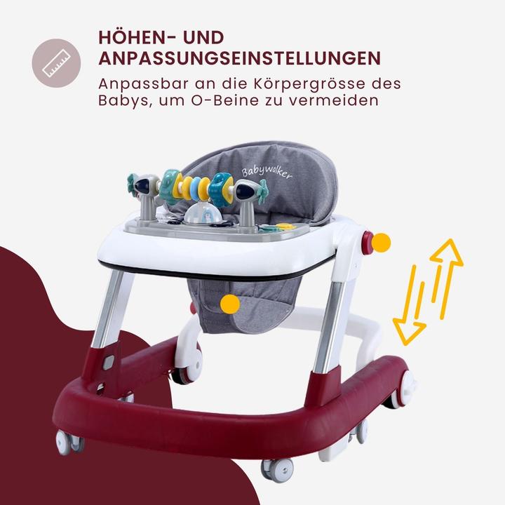 Produktbild Hermex Baby Walker Lauflernwagen Lauflernhilfe Laufwagen Gehfrei Laufhilfe Kleinkinder