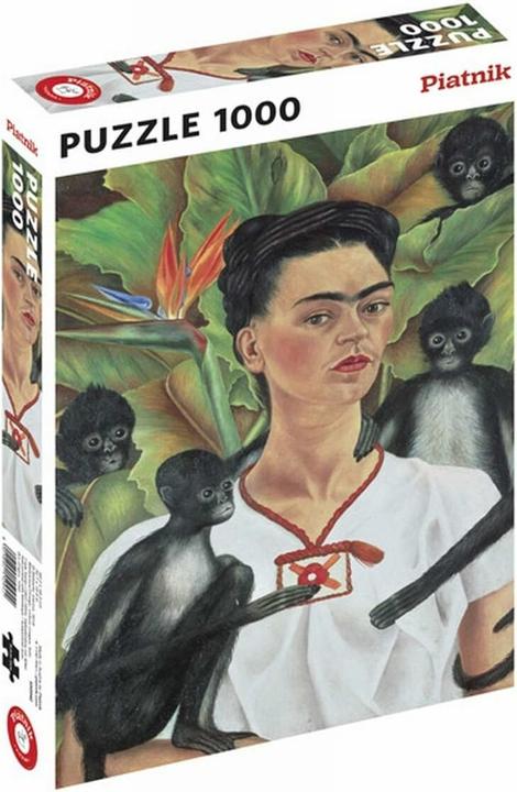 Actual product image Piatnik Frida Kahlo self-portrait with monkeys T (1000 pieces)