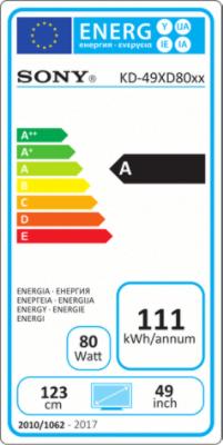 Label énergétique Sony Kd-49xd8005 (49", LCD, 4K)