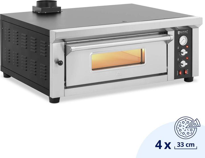 Royal Catering Electric Pizza Oven - 4 x 33 cm - 1 chamber - 4200 W - fireclay brick - (Electric pizza oven)