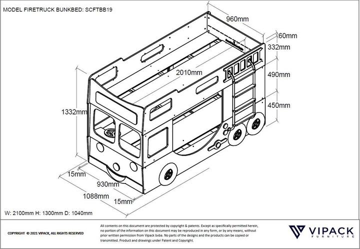 Immagine prodotto Vipack Vigili del fuoco (90 x 200 cm)
