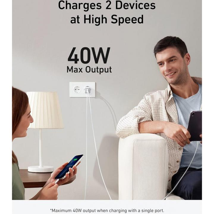 Actual product image Anker PowerPort III 40W, 2xC, White EU (40 W)