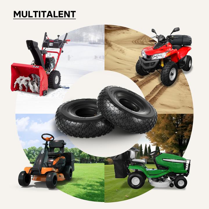 Actual product image Wiltec Tyre for lawn mower 11x4.00-4 4pr with innner tube and curved valve stem garden tractor (Lawn tractor, Garden machinery spare parts)